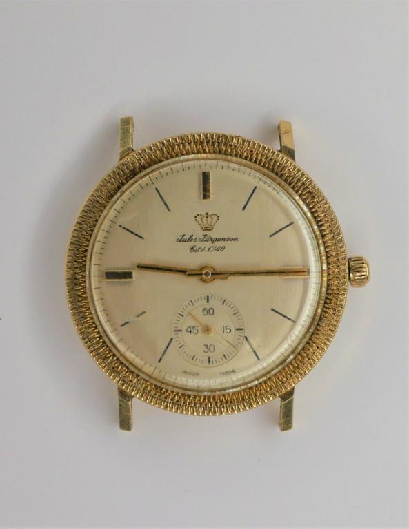 Jules Jurgensen 14k Gold Mens Wrist Watch: Jules Jurgensen 14k Gold Mens Wrist Watch. Good working condition, no wrist band.