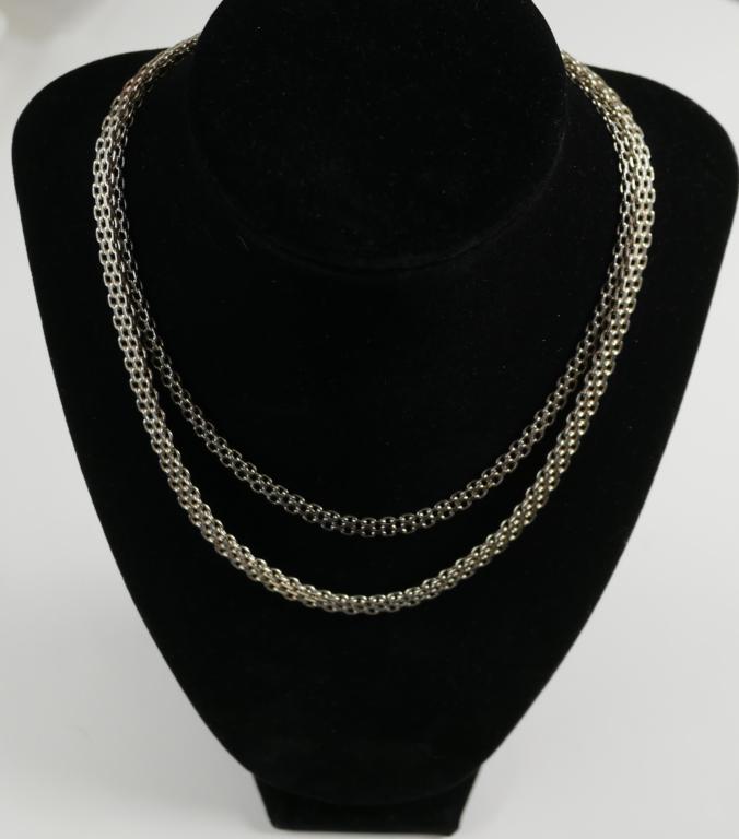 Two Sterling Silver  Herringbone Chain Necklaces (1 of 5)
