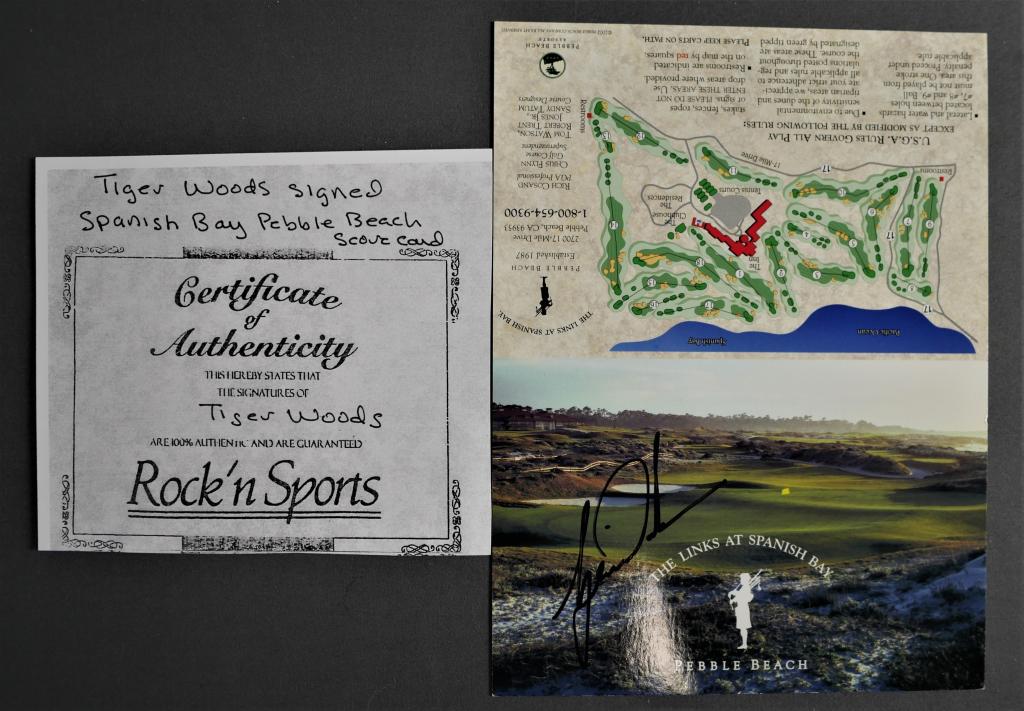 Tiger Woods Signed Pebble Beach Golf Score Card (1 of 4)