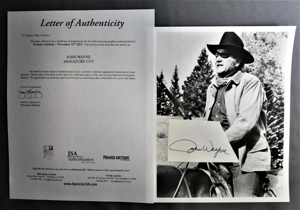 John Wayne Autograph/ Signature w/ Photo & COA (1 of 3)