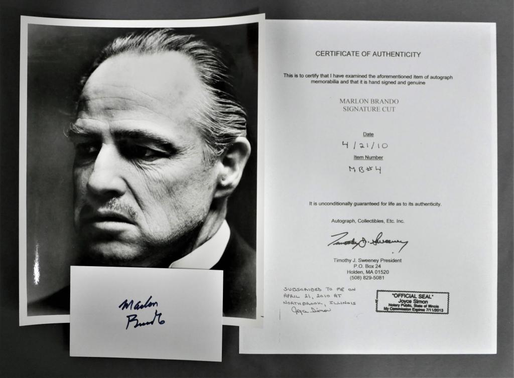 Marlon Brando Signature w/ Godfather Photograph (1 of 3)