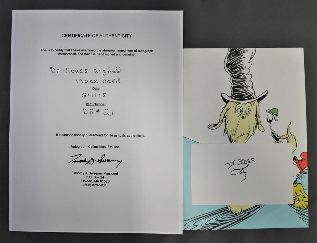 Dr. Seuss Signature/ Autograph with COA (1 of 3)