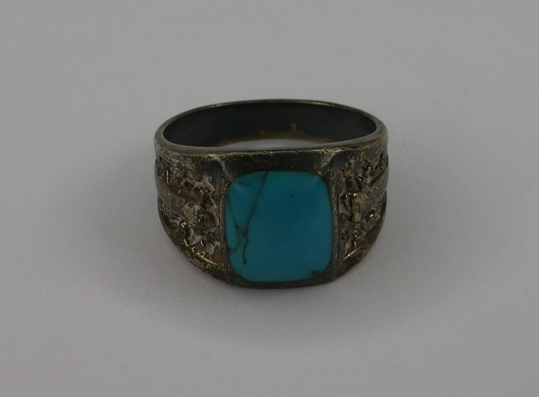 Native American Sterling Silver Ring w/ Turquoise (1 of 6)