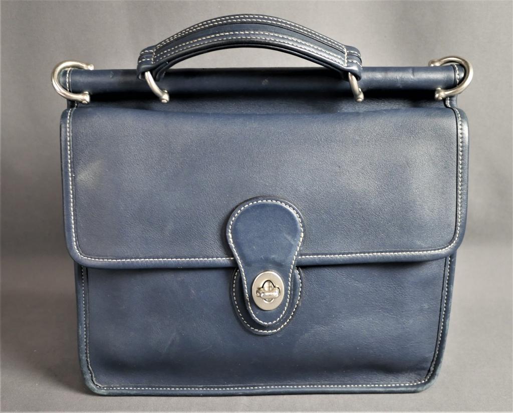 Coach Designer Willis Top Handle Crossbody Bag: Coach Designer Willis Top Handle Crossbody Bag. No. A060-9927. Measures 10" x 10". Condition: Good , no belt.