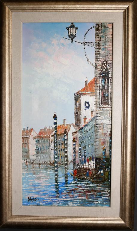 Caroline C. Burnett Venice Scene Oil Painting (1 of 3)