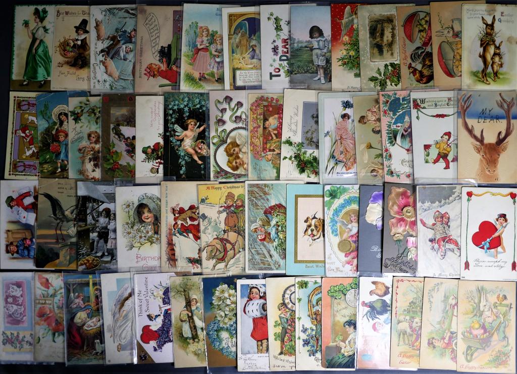 Large Lot of Antique Postcards Holidays, Greetings (1 of 13)
