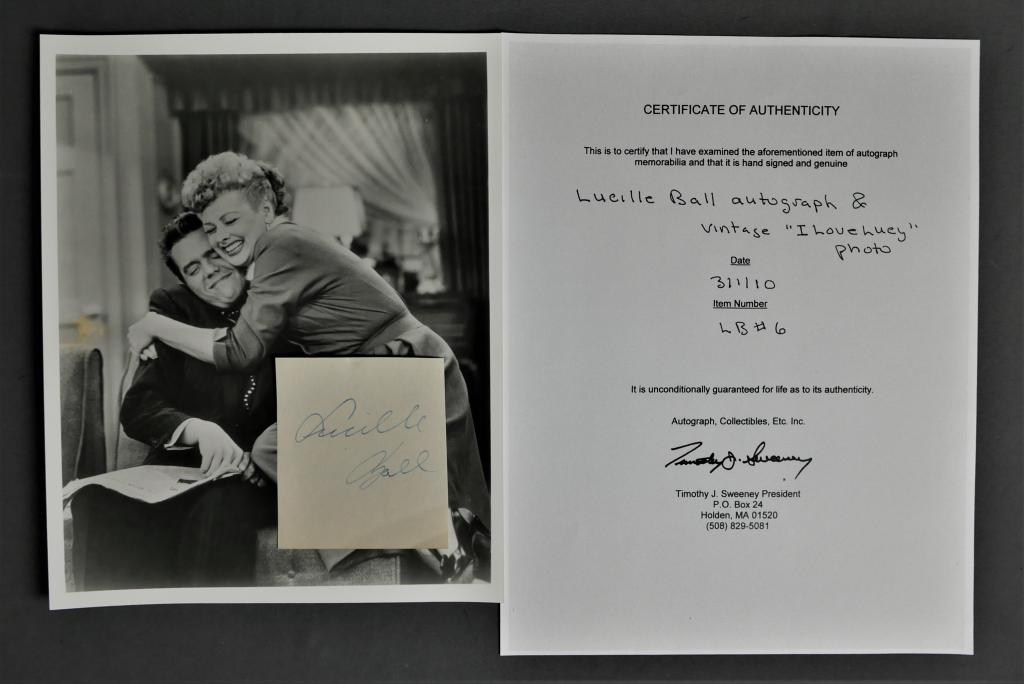 Lucille Ball "I Love Lucy" Autograph/ Signature (1 of 3)