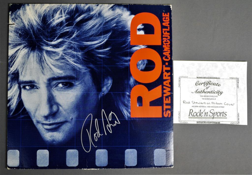 Rod Stewart "Camouflage" Autographed LP Record (1 of 4)