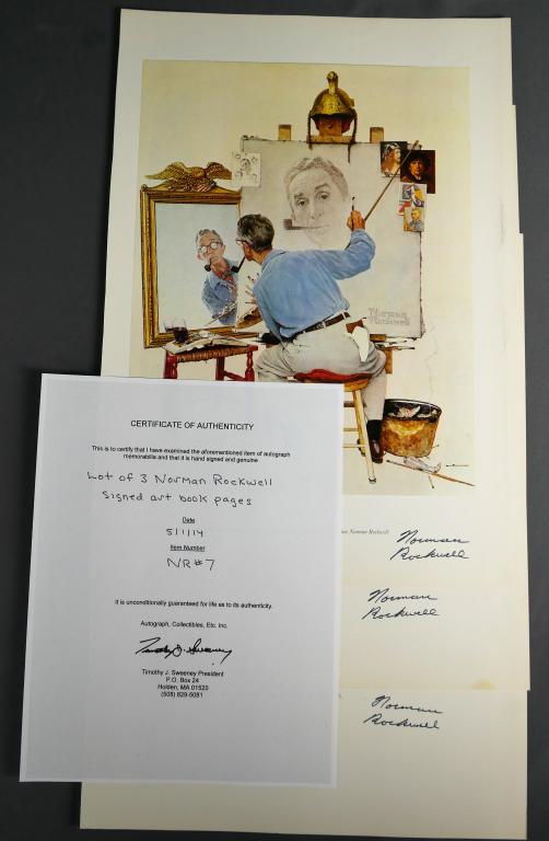 Norman Rockwell Signed/ Autographed Art Book Pages (1 of 7)
