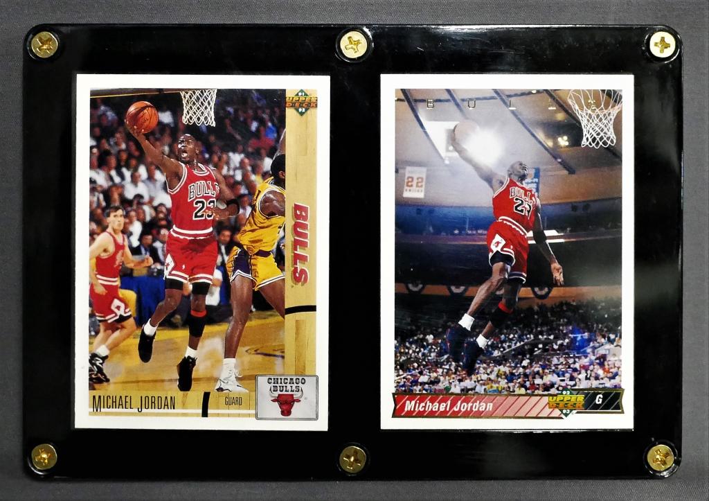 Michael Jordan  Plaque- 2 Upper Deck Cards '91-'92 (1 of 2)