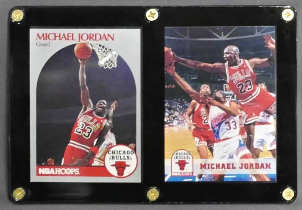 Michael Jordan Chicago Bulls Plaque- 2 Hoops Cards (1 of 2)