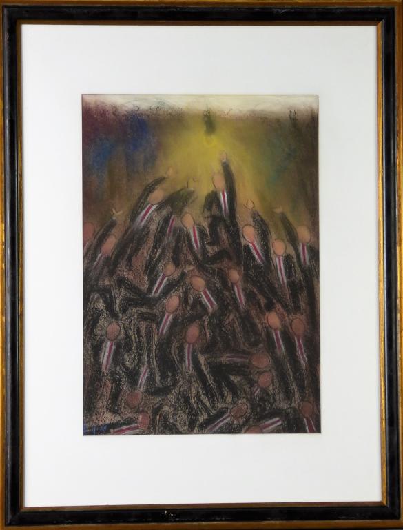 David Ross "Brass Ring" Pastel on Paper Painting (1 of 3)
