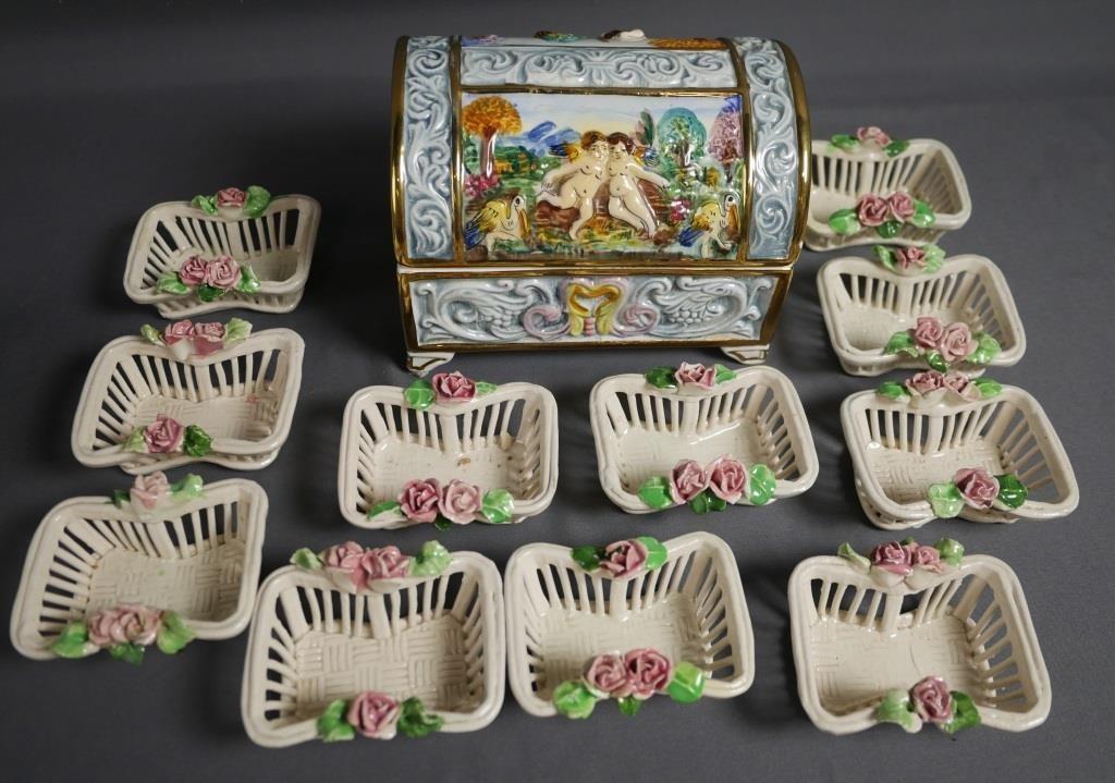 Capodimonte Italian Porcelain Cherubs Music Box & (1 of 11)