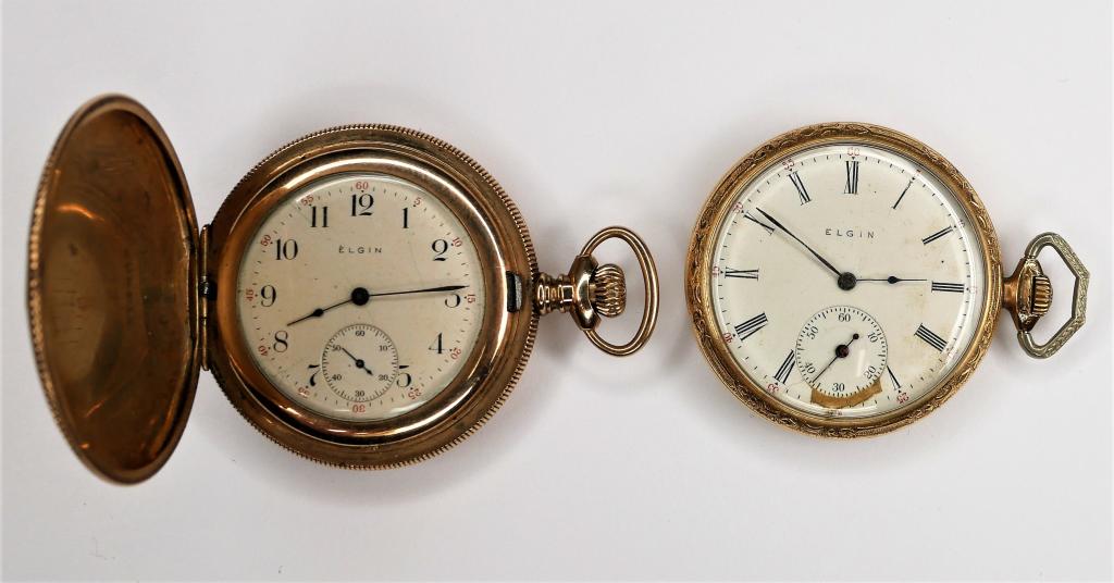Two Antique Gold Filled Elgin Pocket Watches 19 Je (1 of 13)
