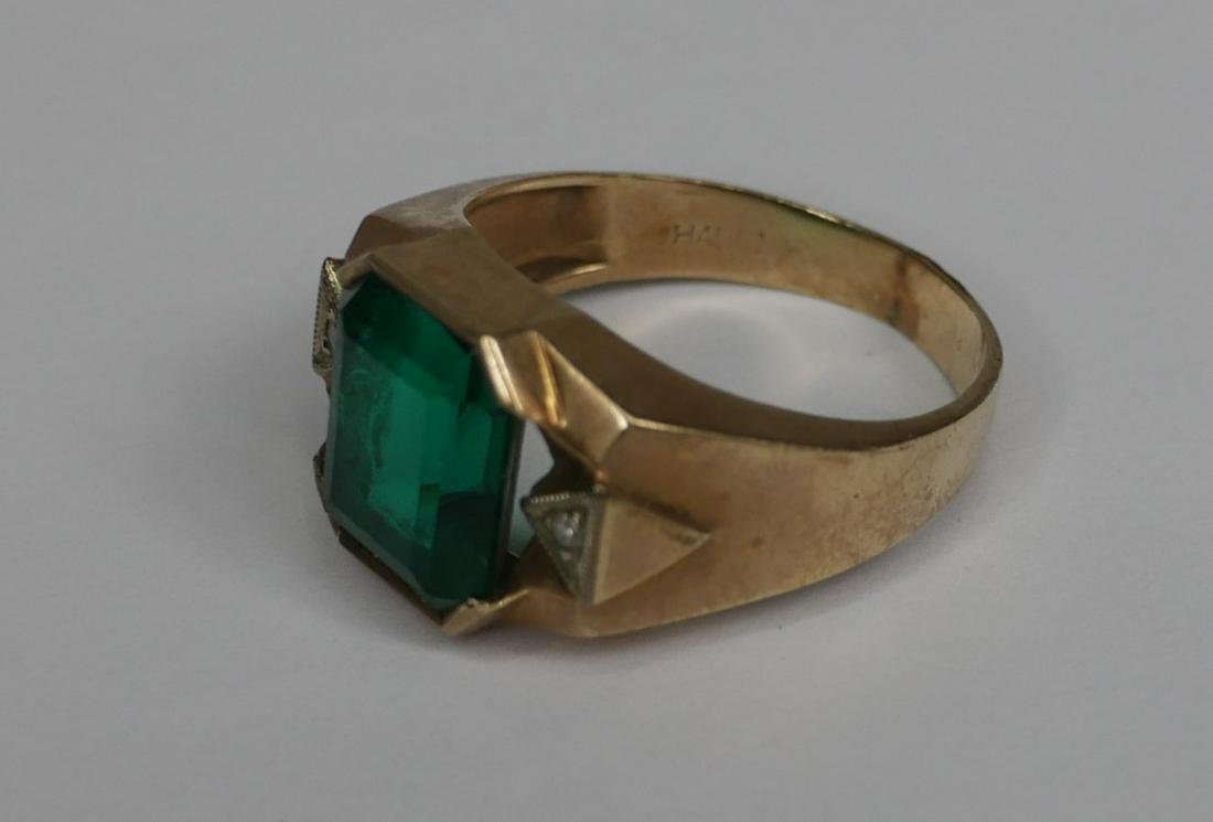 10k Gold Mens Ring with Emerald Stone (1 of 7)
