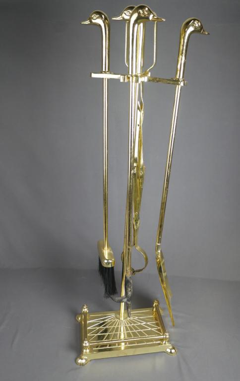 Vintage Duck/ Goose Head Fireplace Tool Set (1 of 6)