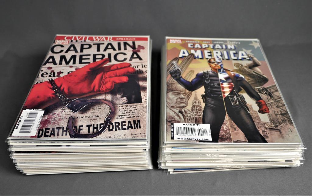 Lot of Vintage Captain America Comic Books: 2 Lots of Vintage Comic Books- Captain America and Ren & Stimpy Show. Good Condition.