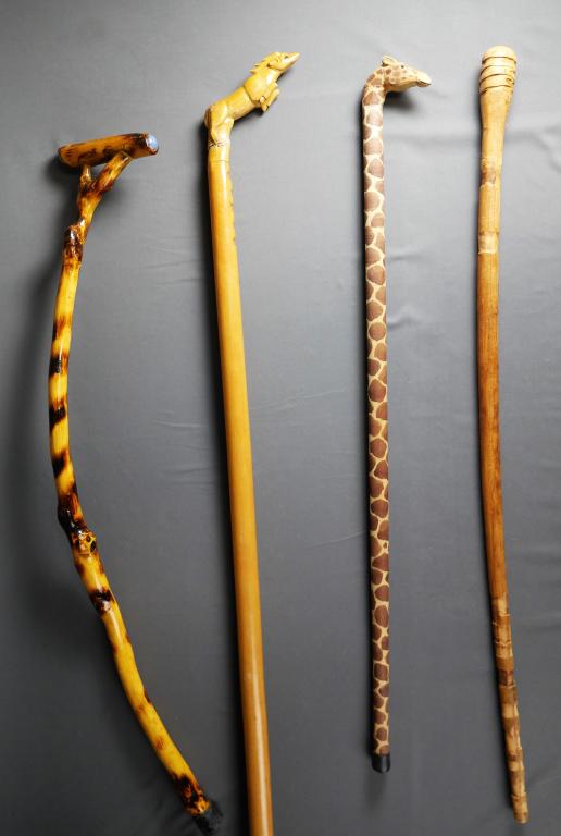 Wood Carved Animal Heads Walking Sticks/ Canes (1 of 7)