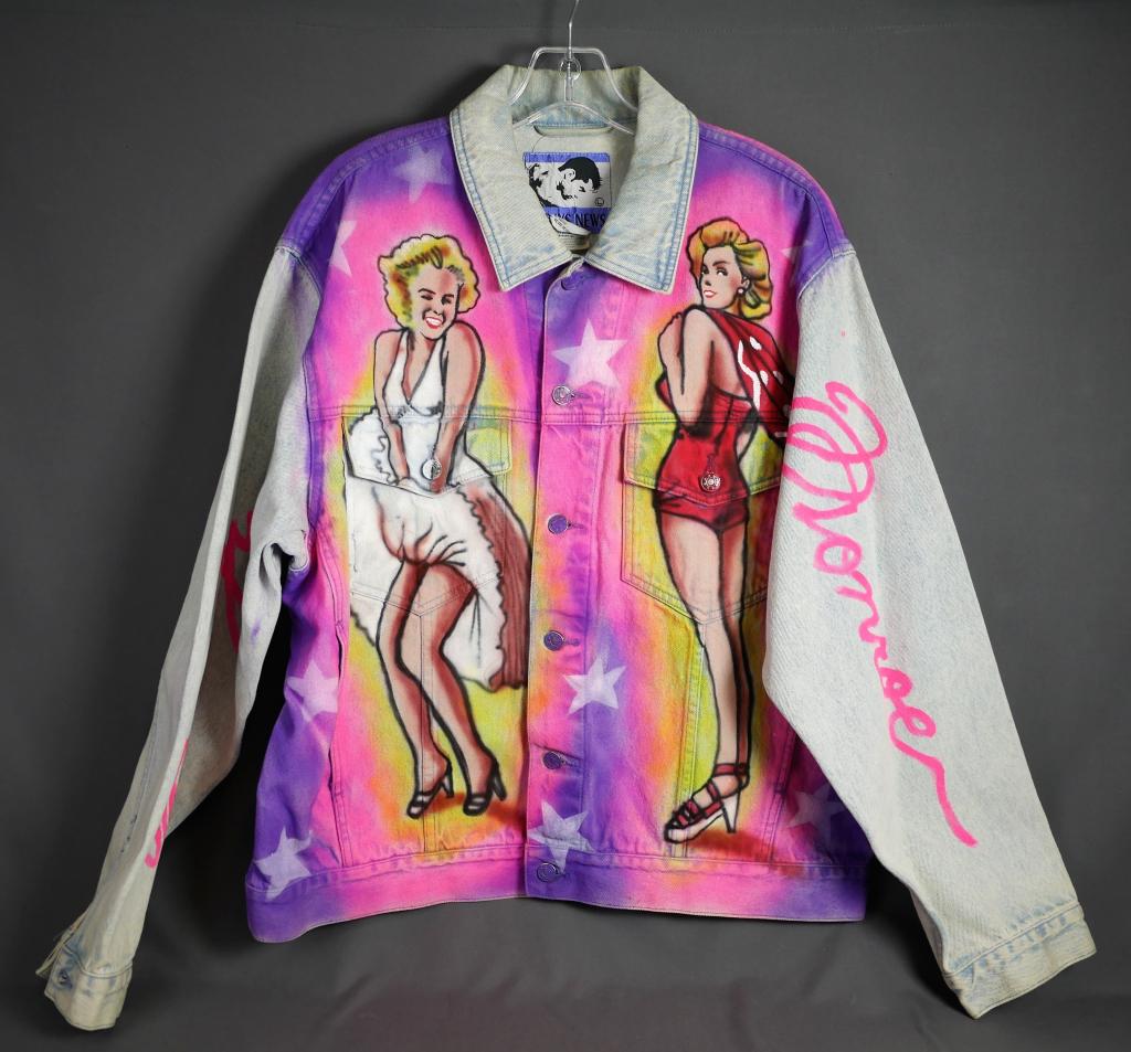 Marilyn Monroe Unique Airbrushed Denim Jacket: Marilyn Monroe Unique Airbrushed Denim Jacket. Size- L. Good Condition.