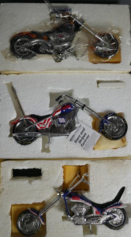 Dale Jr Ready to Roll Motorcycle Collection Die-C: Dale Jr Ready to Roll Motorcycle Collection. 3 New Die-Cast Choper Bikes by Motor Sports.