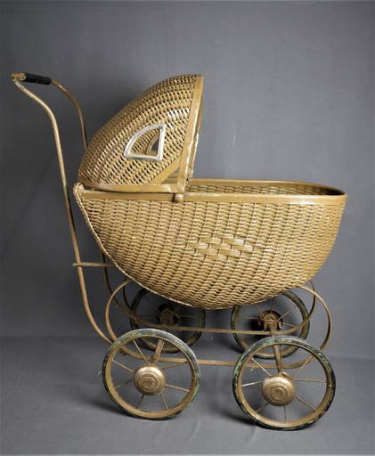 Antique Victorian Wicker Baby Antique Doll Carriage Value Antique
