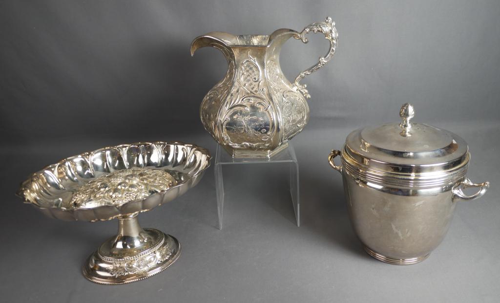 Vintage Silver Plated Sheffield Ice Bucket; Pitche (1 of 15)