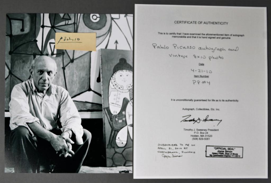 Pablo Picasso Autograph/ Signature w/ Photograph (1 of 3)