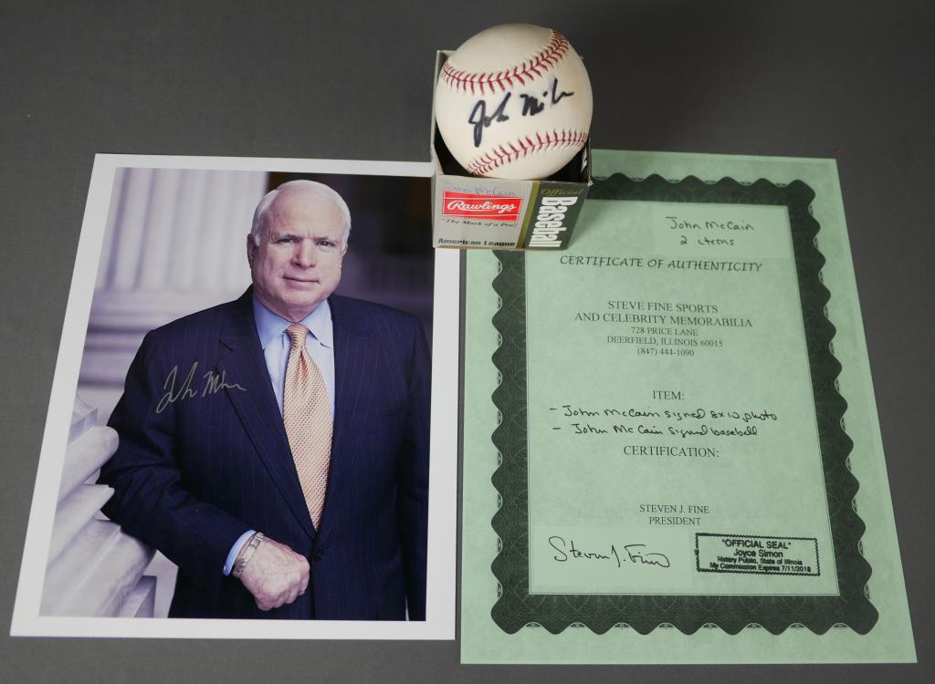 Senator John McCain Signed Baseball & Photo (1 of 6)