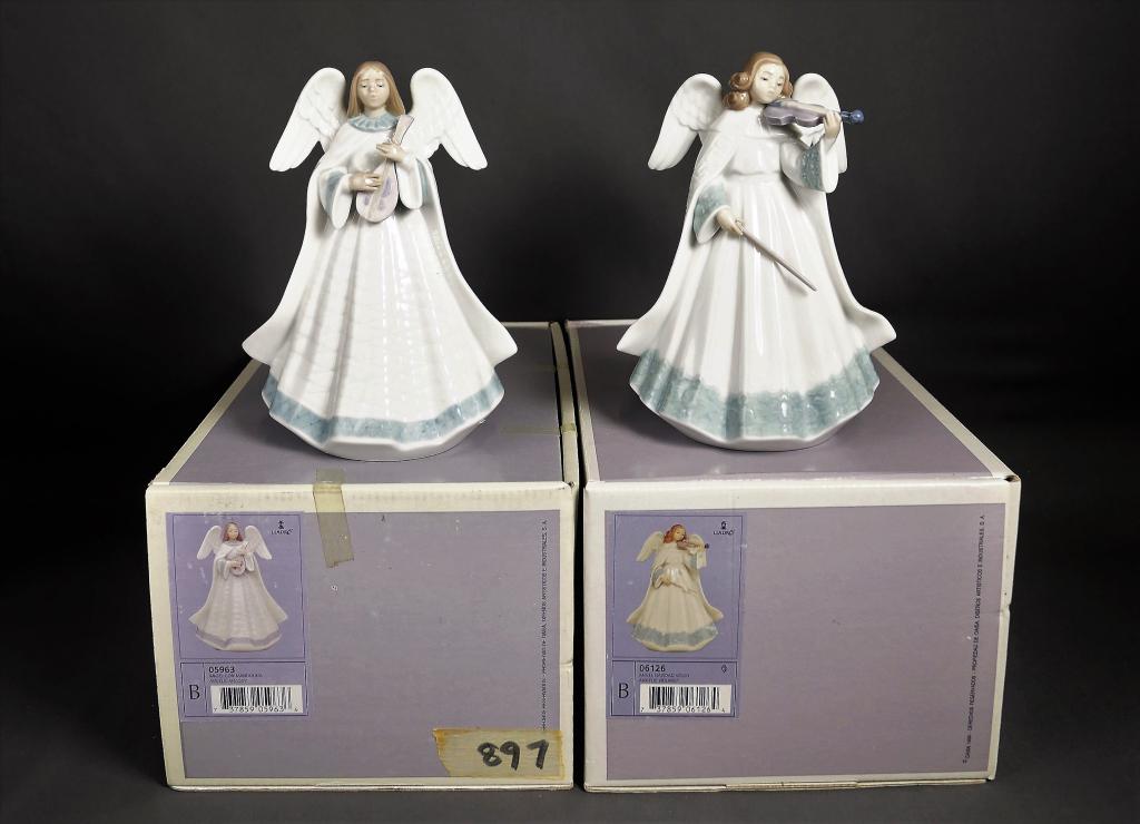 Two Lladro Angel Figurines/ Christams Tree Toppers (1 of 6)