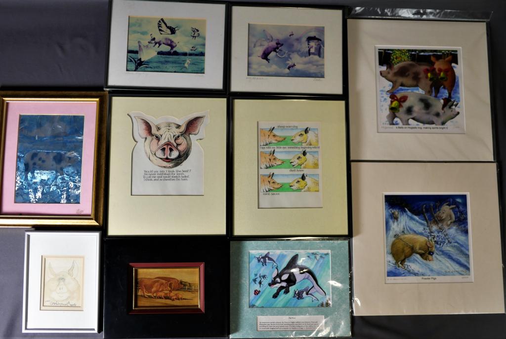 Pork & Hog Framed Art Assortment including Signed (1 of 14)