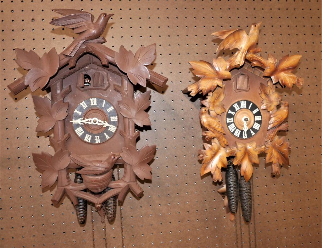Two Vintage German Carved Cuckoo Clocks (1 of 9)