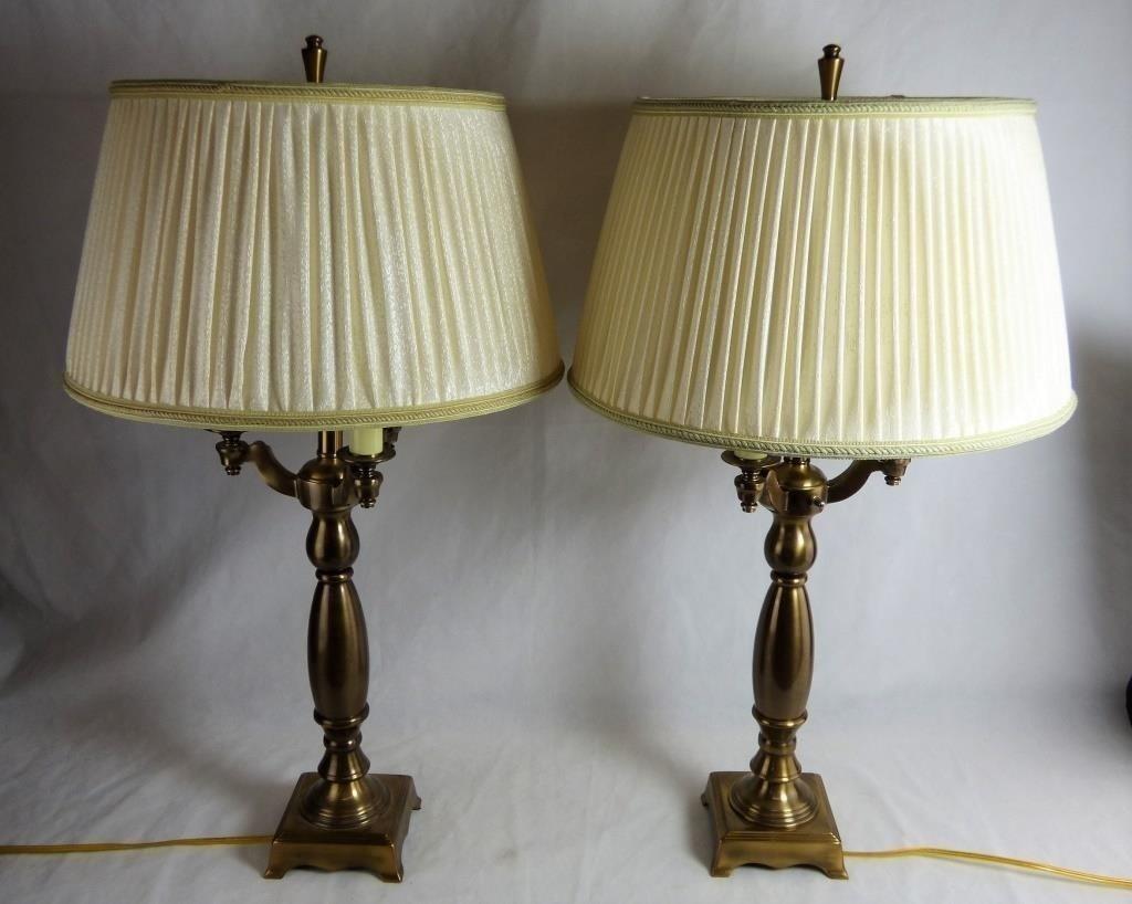 Vintage Stiffel Solid Brass 3 arm Table Lamps (1 of 6)