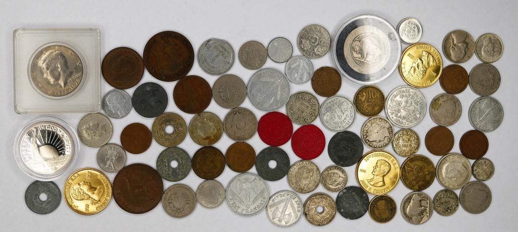 Lot of US & World Coins and Tokens incl. Silver (1 of 4)