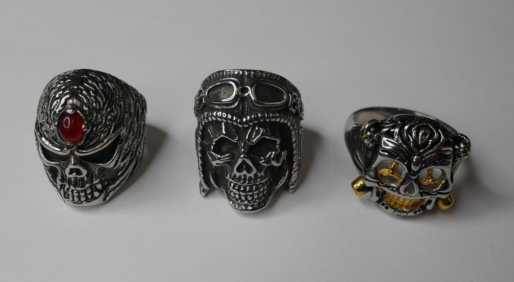 Mens Bikers Harley Davidson  Scull Rings (1 of 11)