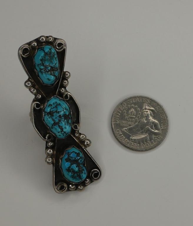 Large Native American Sterling & Turquoise Ring (1 of 6)