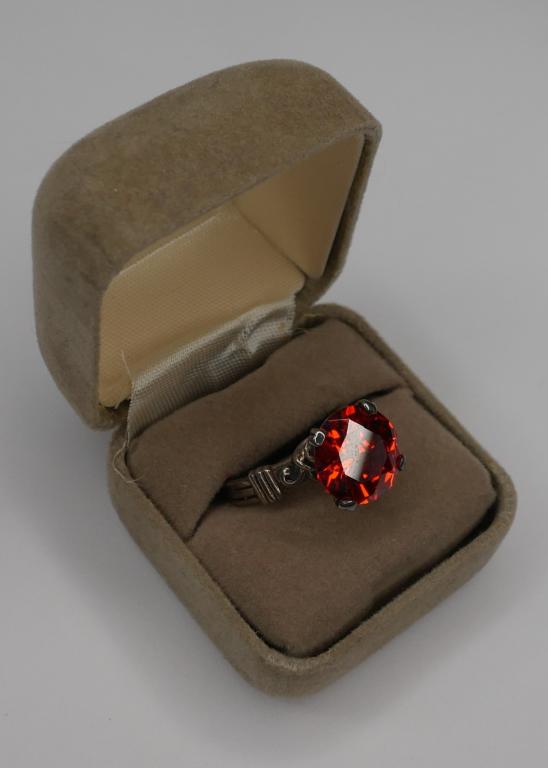 Sterling Silver Solitaire Ring w/ Ruby Stone (1 of 6)