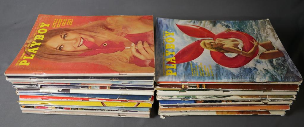 Vintage Playboy Erotic Magazines 1971-72 Complete: Complete 24 issues of 1971- 1972 Playboy Magazines. Used.