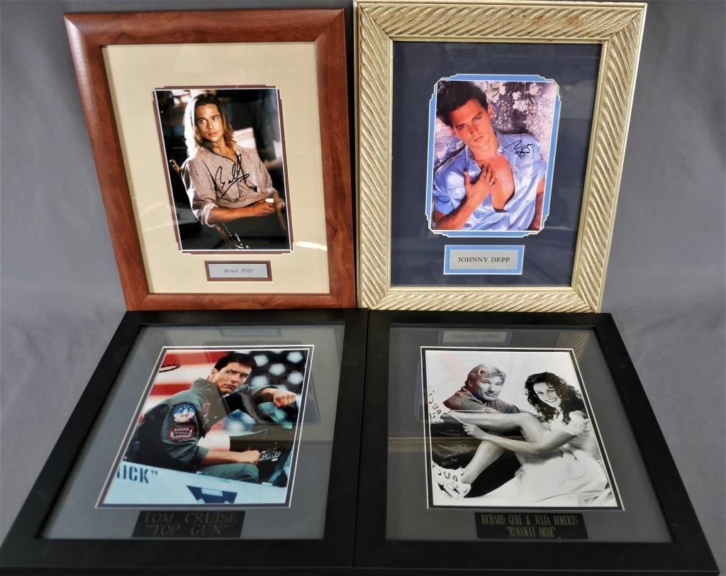 Johny Depp & Brad Pit Signed Photographs + Celebri (1 of 8)