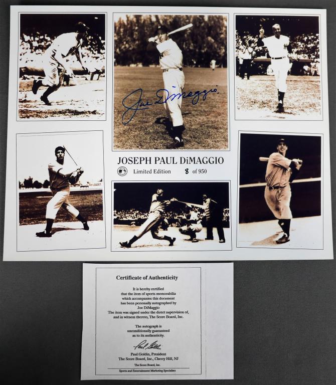 Joe DiMaggio Signed LE Baseball Photograph Tribute (1 of 4)