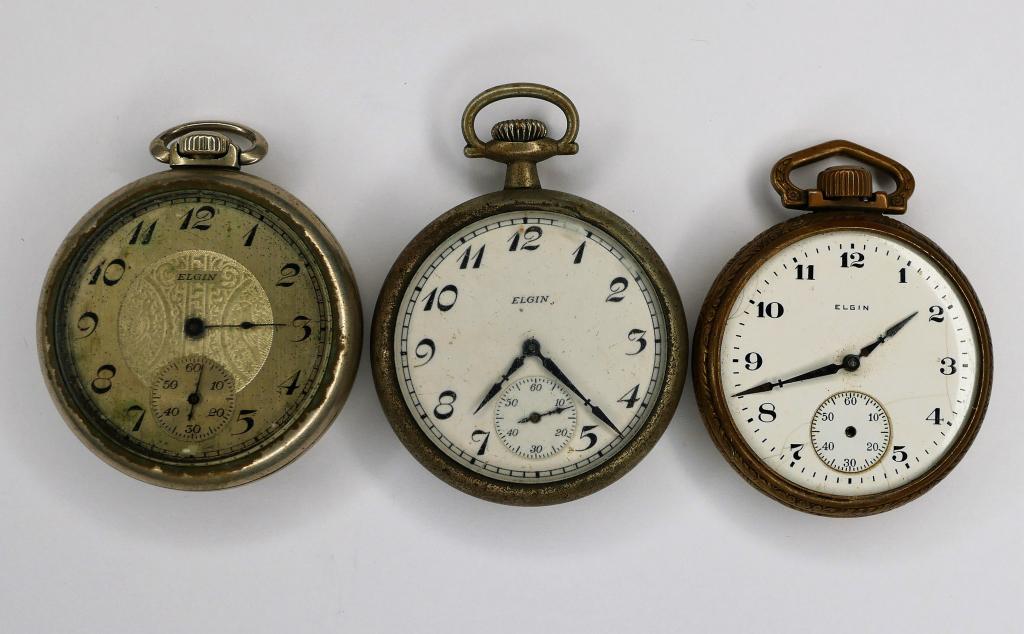 Antique Elgin Pocket Watches- Lot of 3 (1 of 13)