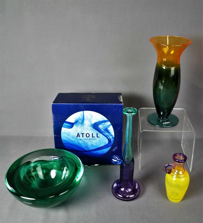 Art Glass Assortment- Kosta Boda, Atoll- Vases, Bl (1 of 10)