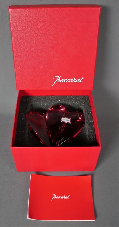 Baccarat Red Double Heart Crystal  Paperweight (1 of 5)