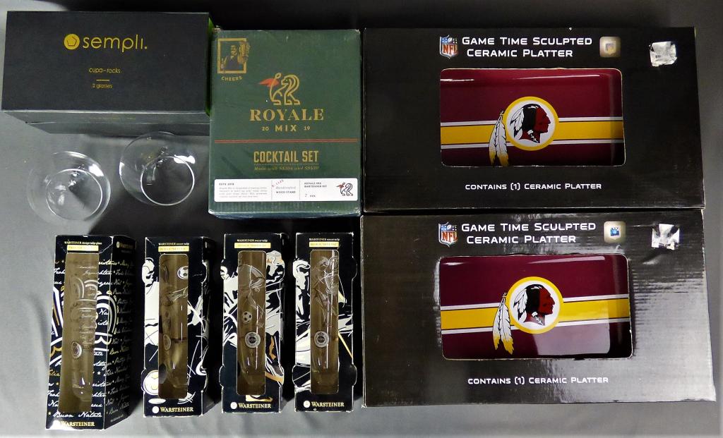 Liquer/ Beer Glasses & Redskins Game Time Platters (1 of 8)