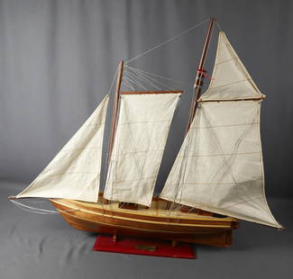 1851 Yacht America Schooner Wooden Ship Model: 1851 Yacht America Schooner Wooden Model. 35" x 27" x 5". Good overall condition.