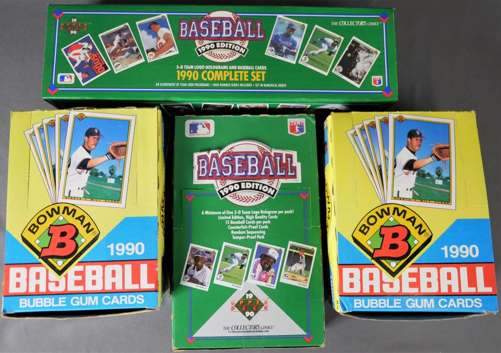 1990 Bowman & Upper Deck Baseball Card Boxes/ Sets (1 of 3)
