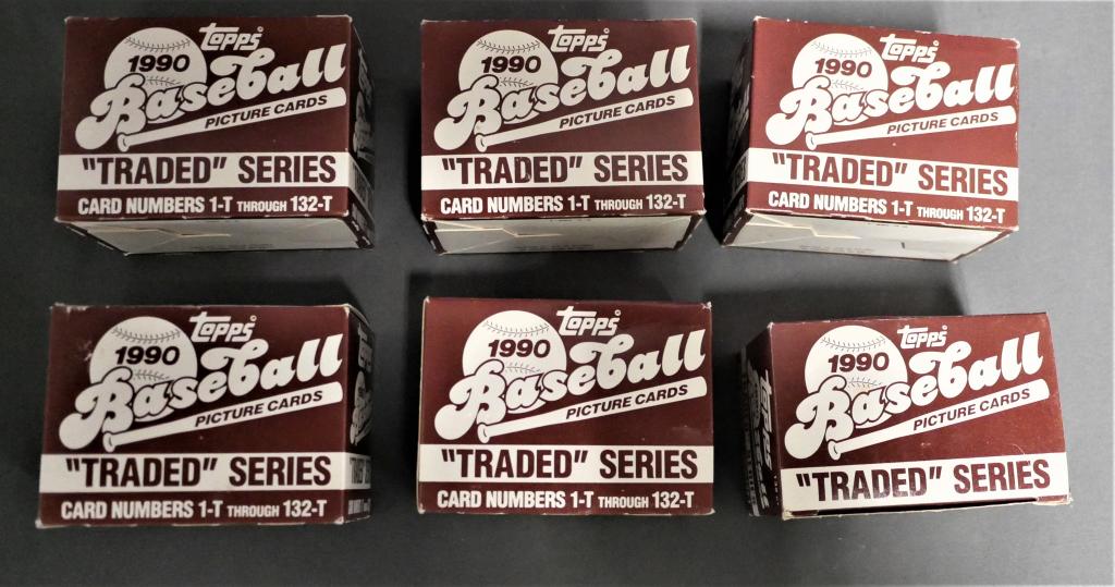 Six 1990 Topps "Traded" Series Baseball Card Sets (1 of 2)