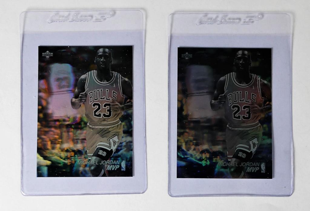 2 Michael Jordan 1991 Upper Deck Hologram Cards (1 of 4)