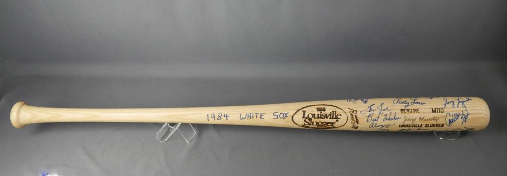 1984 Chicago White Sox Team Signed Baseball Bat (1 of 20)