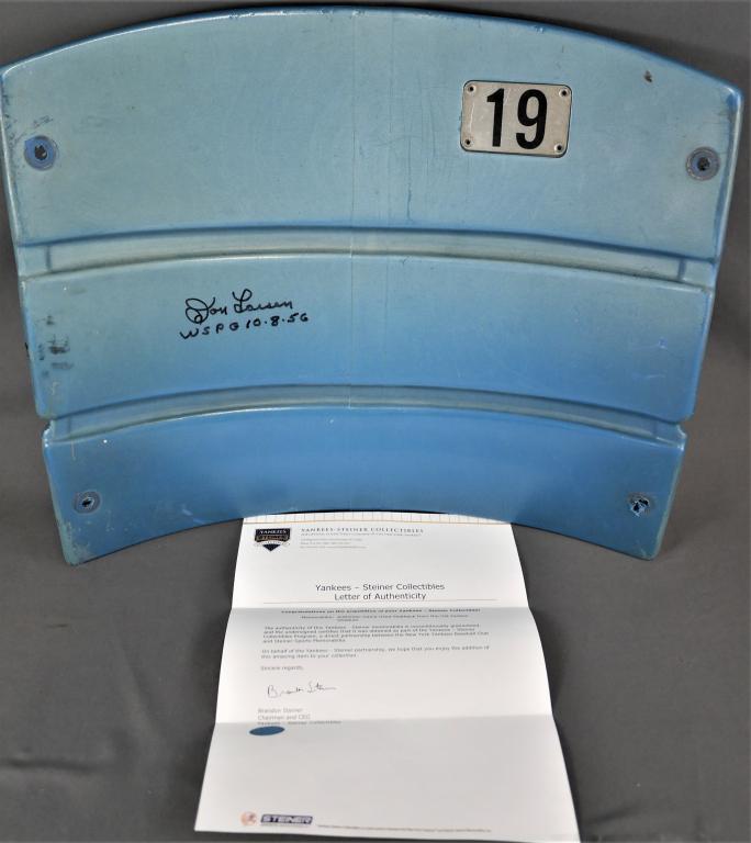 Don Larsen Signed Yankee Stadium Seatback (1 of 3)