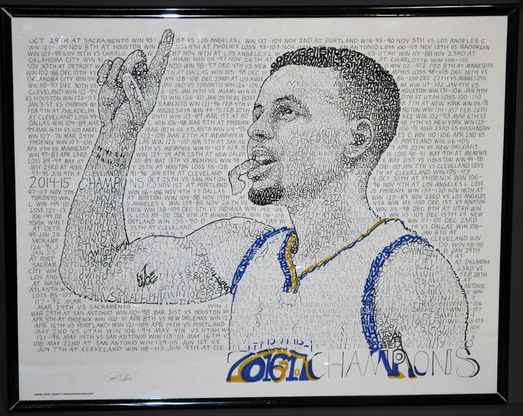 Steph Curry LE Signed Lithograph Art of Word (1 of 4)